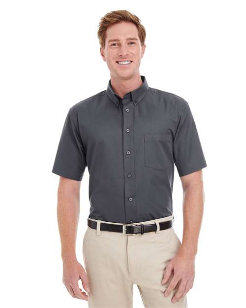 Harriton - Foundation Short Sleeve Cotton Twill Dress Shirt with Teflon - M582