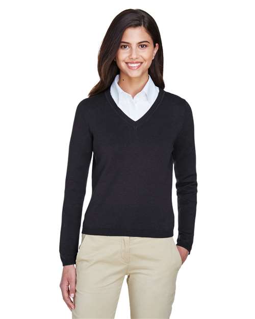 Devon & Jones - Women's V-Neck Sweater - D475W