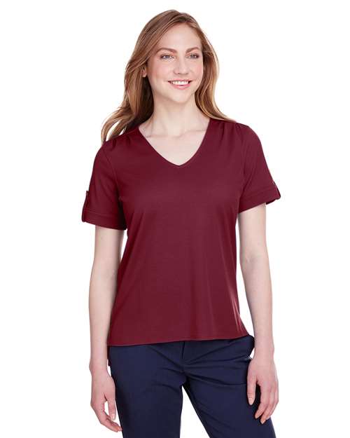 Devon & Jones - Women's CrownLux Performance® Plaited Rolled Sleeve Shirt - DG20WB