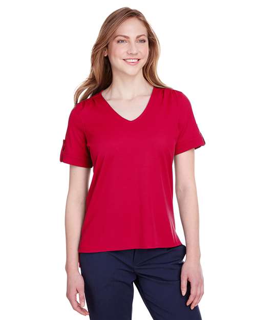 Devon & Jones - Women's CrownLux Performance® Plaited Rolled Sleeve Shirt - DG20WB