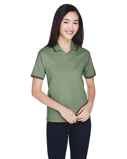 Devon & Jones - Women's Tipped Perfect Pima Interlock Polo - D140W