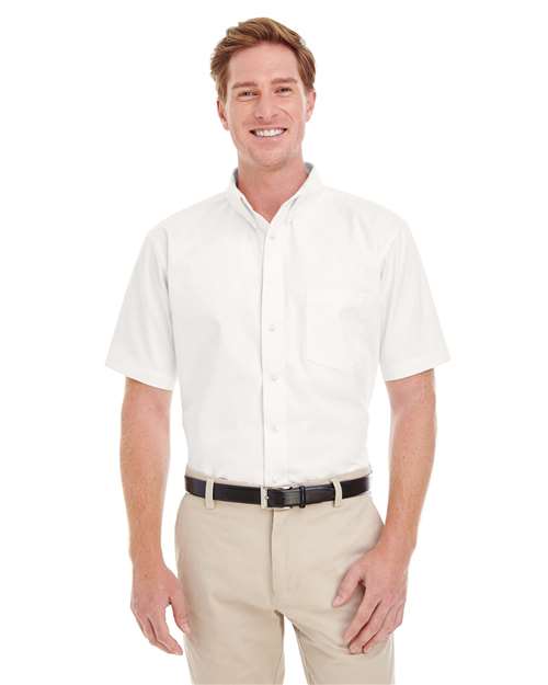 Harriton - Foundation Short Sleeve Cotton Twill Dress Shirt with Teflon - M582