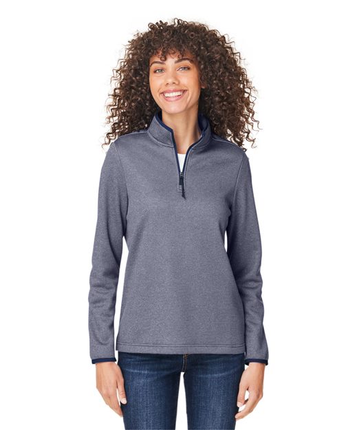 CORE365 - Women's Venture Heathered Stripe Quarter-Zip Pullover - CE73W