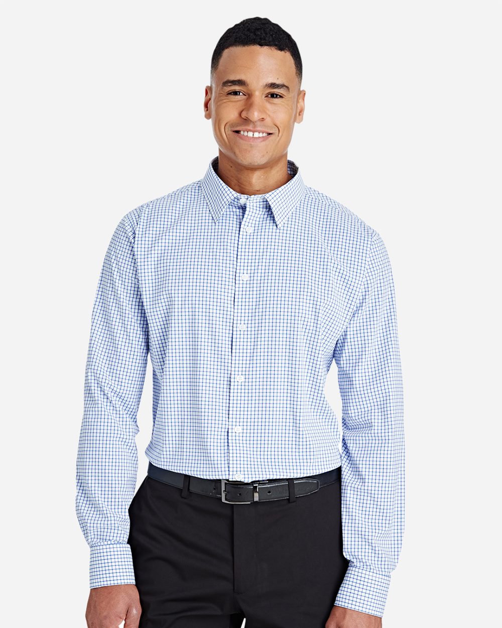 Devon & Jones - Men's CrownLux Performance® Micro Windowpane Woven Dress Shirt - DG540