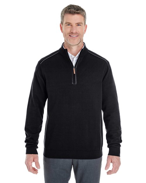 Devon & Jones - Manchester Fully-Fashioned Quarter-Zip Pullover Sweater - DG478