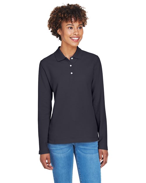 Devon & Jones - Women's Pima Piqué Long Sleeve Polo - D110W