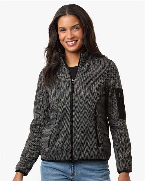 North End - Women's Jasper Jacquard Full-Zip Fleece Jacket - NE730W