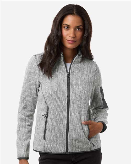 North End - Women's Jasper Jacquard Full-Zip Fleece Jacket - NE730W