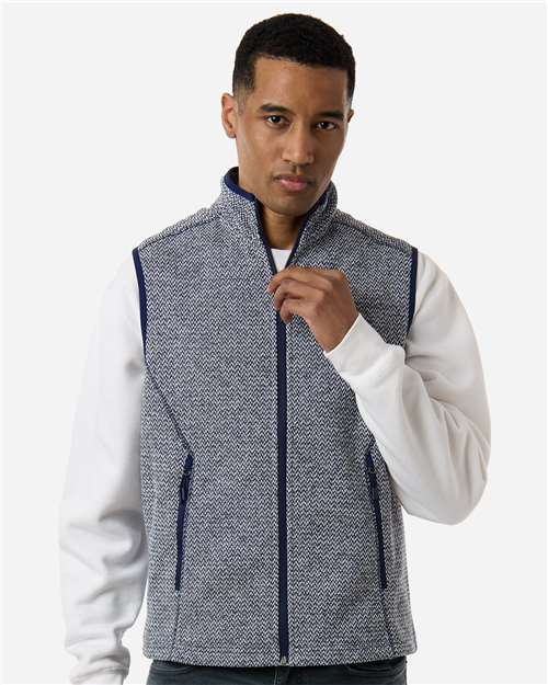 North End - Men's Jasper Jacquard Fleece Vest - NE731