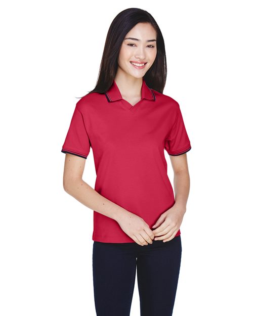 Devon & Jones - Women's Tipped Perfect Pima Interlock Polo - D140W