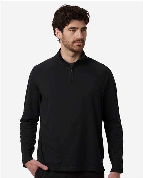 Devon & Jones - Men's Seaton Pebble Textured Quarter-Zip Pullover - DG402