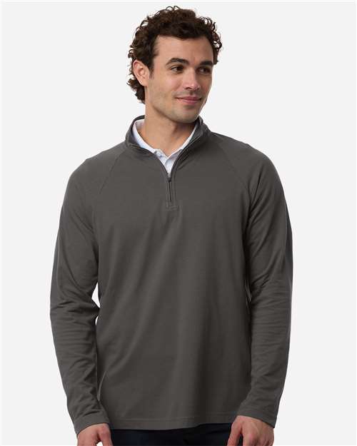 Devon & Jones - Men's Seaton Pebble Textured Quarter-Zip Pullover - DG402