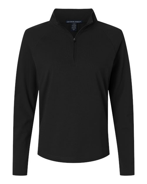 Devon & Jones - Women's Seaton Pebble Textured Quarter-Zip Pullover - DG402W