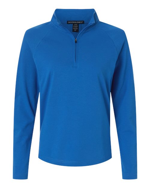 Devon & Jones - Women's Seaton Pebble Textured Quarter-Zip Pullover - DG402W