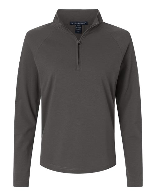 Devon & Jones - Women's Seaton Pebble Textured Quarter-Zip Pullover - DG402W