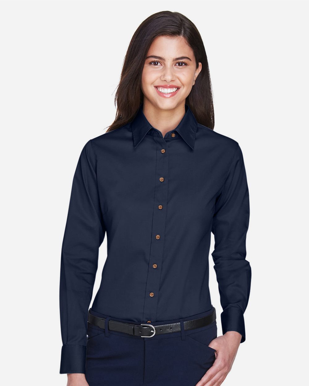 Harriton - Women's Easy Blend™ Twill Dress Shirt with Stain-Release - M500W