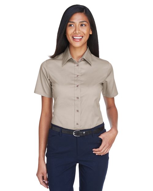 Harriton - Women's Easy Blend™ Short Sleeve Twill Dress Shirt with Stain-Release - M500SW