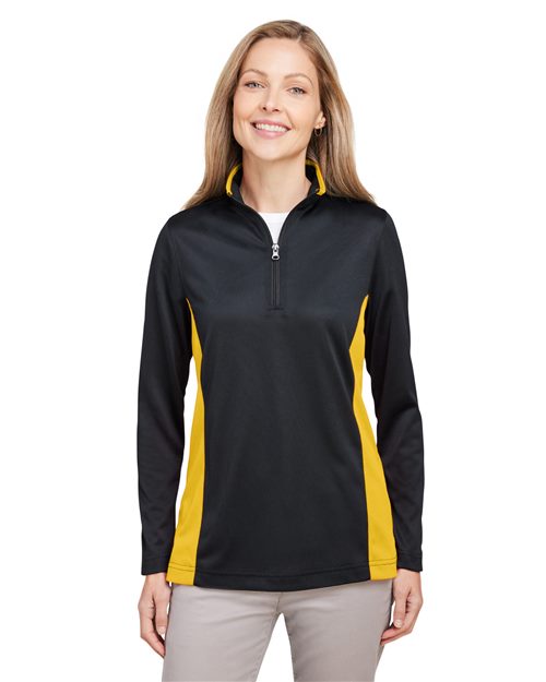 Harriton - Women's Flash Snag Protection Plus IL Colorblock Quarter-Zip Pullover - M786W