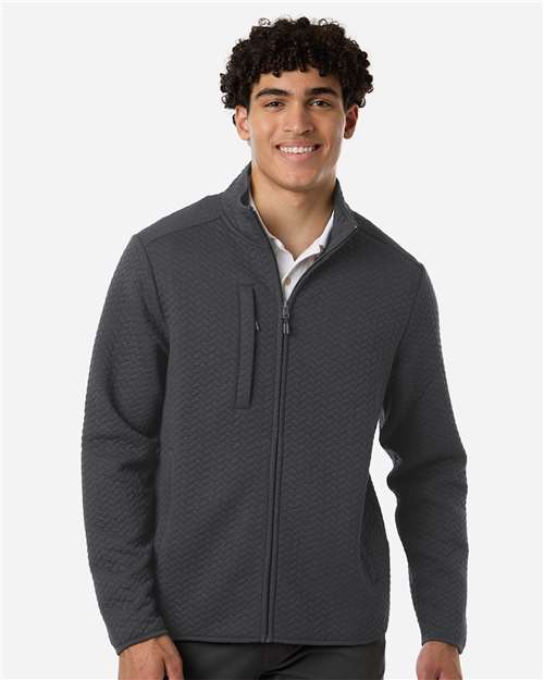 North End - Men's Aspen Herringbone Fleece Full-Zip - NE425