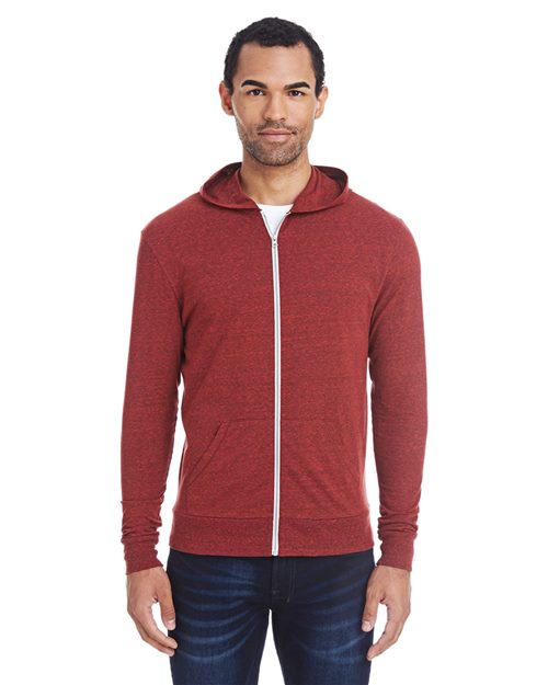 Threadfast Apparel - Unisex Triblend Full-Zip Lightweight Hooded Sweatshirt - 302Z