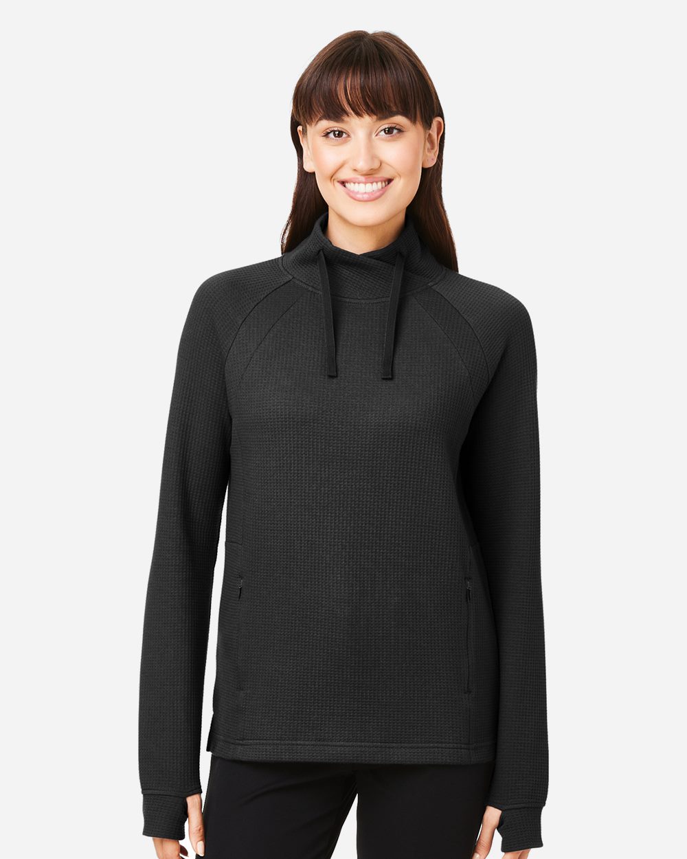 North End - Women's Rhythm Waffle Cross-Neck Pullover - NE200W
