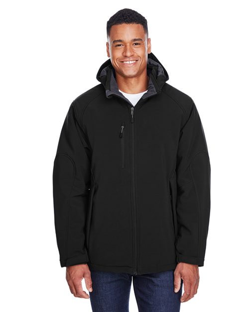 North End - Glacier Insulated Three-Layer Fleece Soft Shell Hood Jacket with Detachable Hood - 88159