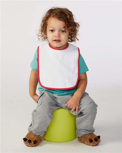 Rabbit Skins - Infant Contrast Trim Terry Bib - 1003