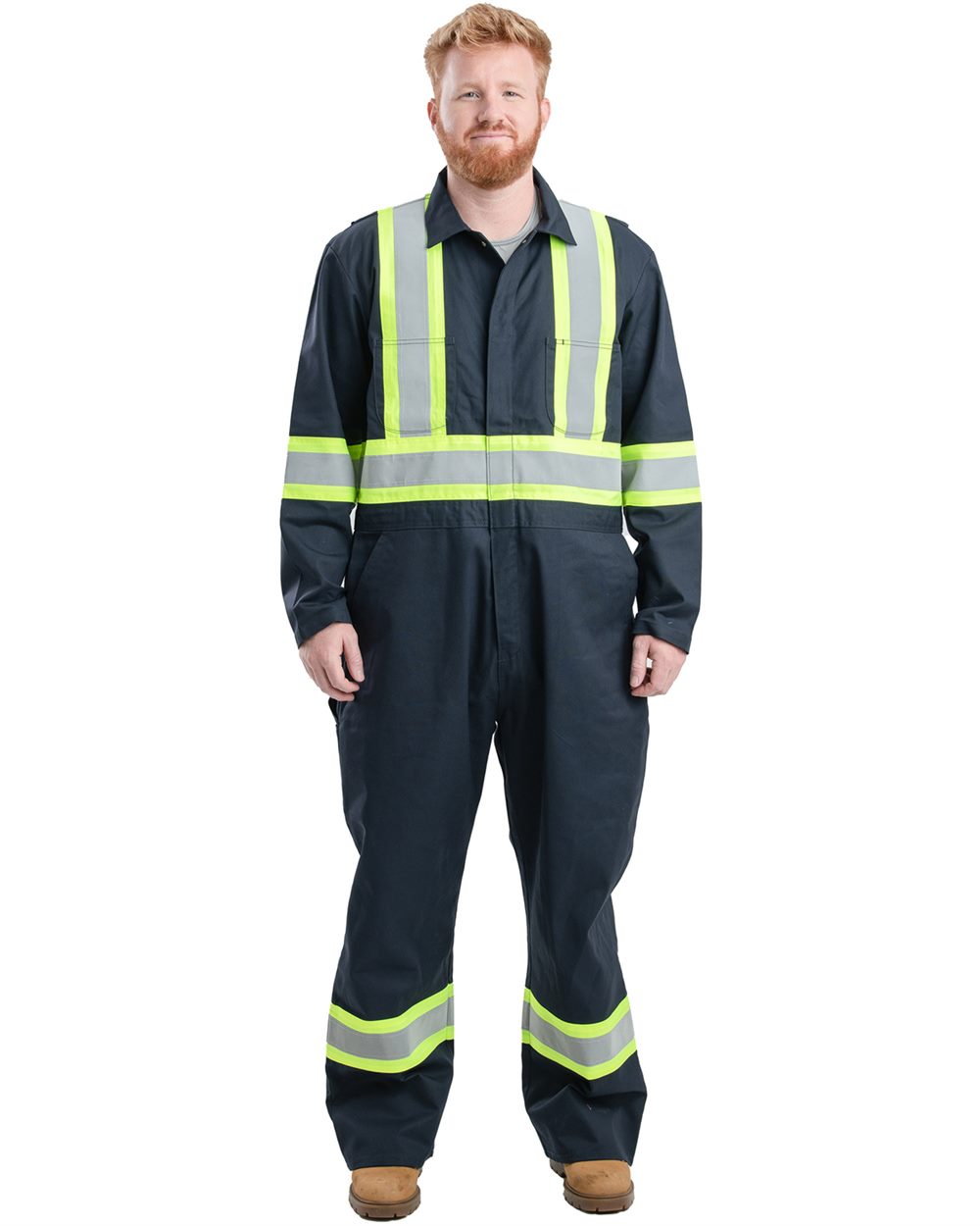 Berne Apparel - Safety Striped Gasket Unlined Coverall - HVC252