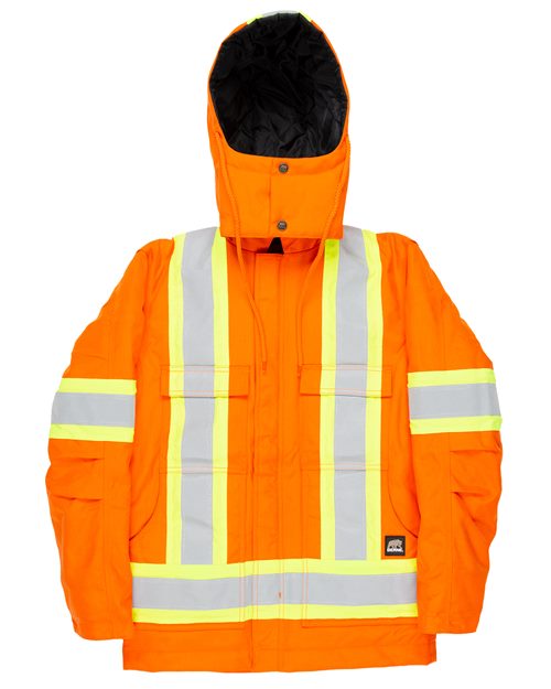 Berne Apparel - Safety Striped Arctic Insulated Chore Coat - HVNCH03