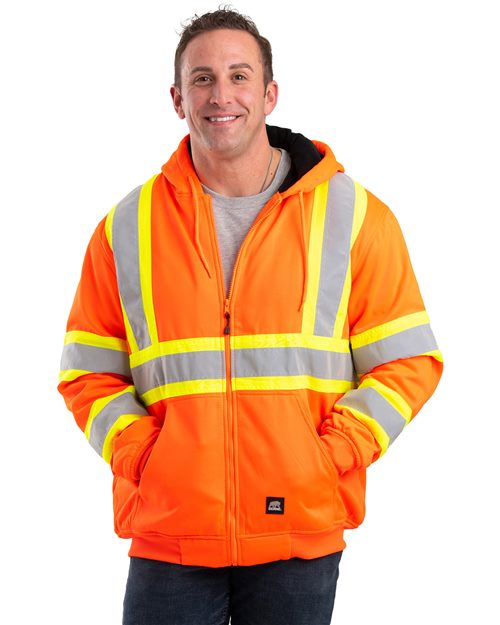 Berne Apparel - Safety Tall Striped Therman Lined Sweatshirt - HVF024T