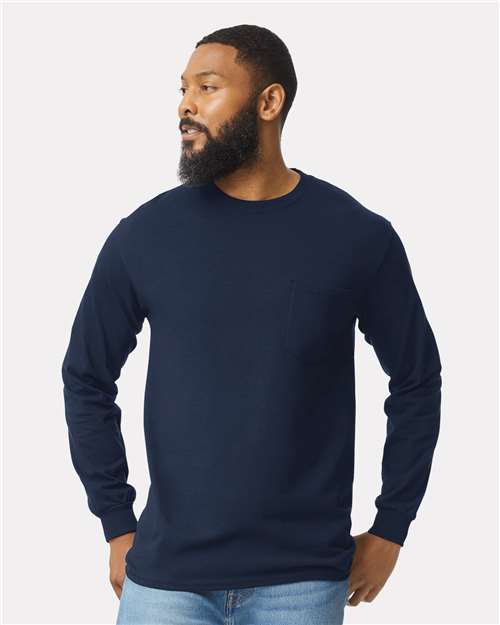 Gildan - Ultra Cotton® Long Sleeve Pocket T-Shirt - 2410