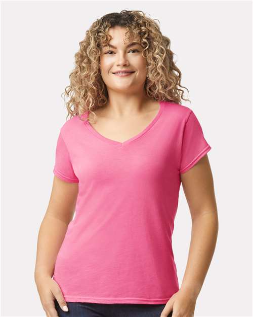 Gildan - T-shirt softstyle à col en V pour femmes - 64V00L