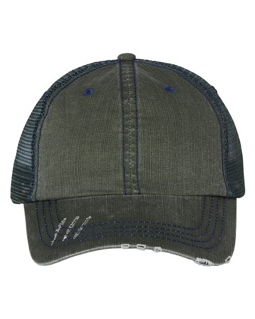 Mega Cap - Herringbone Trucker Cap - 6990