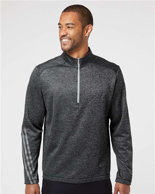 Adidas - Brushed Terry Heathered Quarter-Zip Pullover - A284