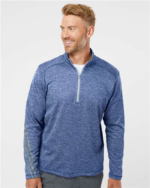 Adidas - Brushed Terry Heathered Quarter-Zip Pullover - A284