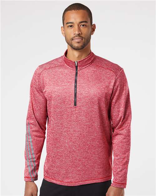 Adidas - Brushed Terry Heathered Quarter-Zip Pullover - A284