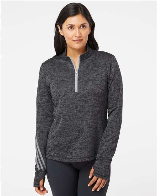 Adidas - Women's Brushed Terry Heathered Quarter-Zip Pullover - A285