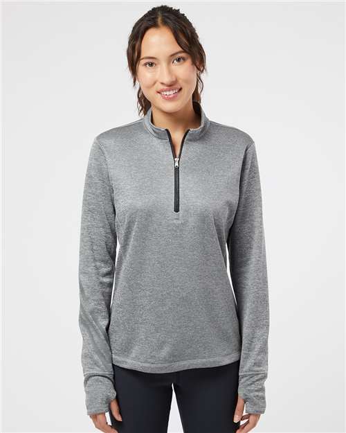 Adidas - Women's Brushed Terry Heathered Quarter-Zip Pullover - A285