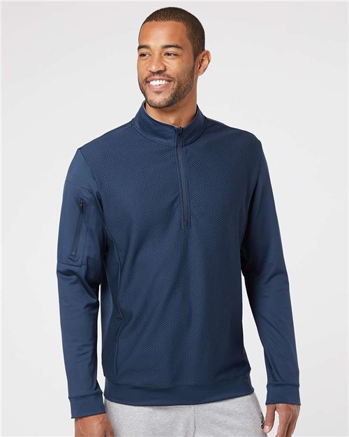 Adidas - Performance Textured Quarter-Zip Pullover - A295