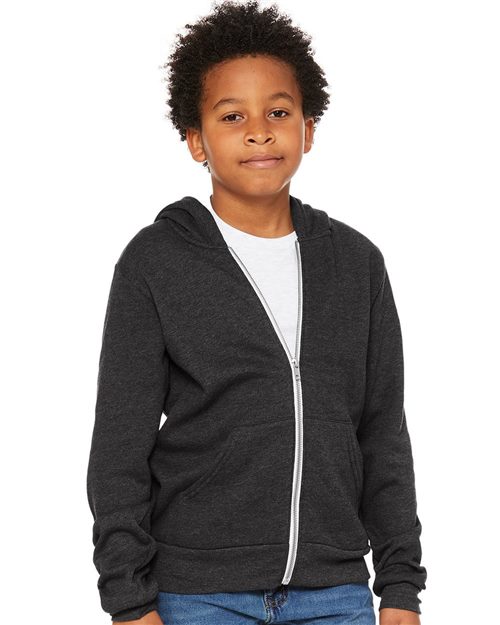 BELLA + CANVAS - Youth Sponge Fleece Full-Zip Hoodie - 3739Y