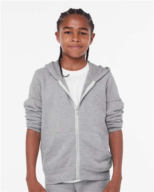 BELLA + CANVAS - Youth Sponge Fleece Full-Zip Hoodie - 3739Y