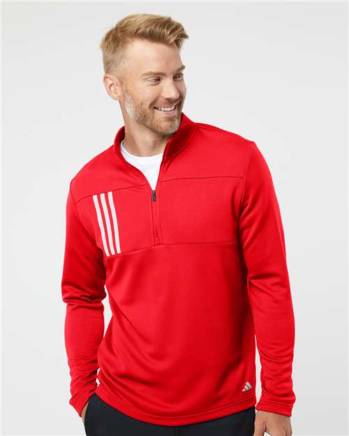 Adidas - 3-Stripes Double Knit Quarter-Zip Pullover - A482