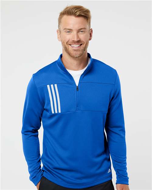 Adidas - 3-Stripes Double Knit Quarter-Zip Pullover - A482