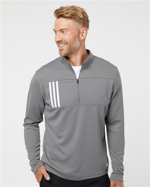 Adidas - 3-Stripes Double Knit Quarter-Zip Pullover - A482