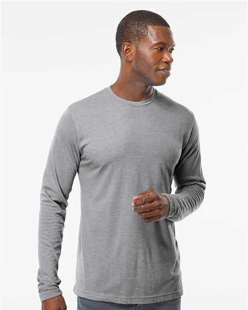 M&O - T-shirt en mélange de coton à manches longues pour hommes - 3520