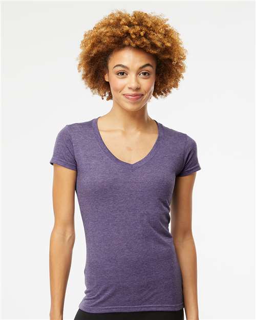 M&O - Women's Deluxe Blend V-Neck T-Shirt - 3542