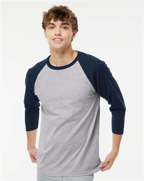 M&O - Raglan Three-Quarter Sleeve Baseball T-Shirt - 5540