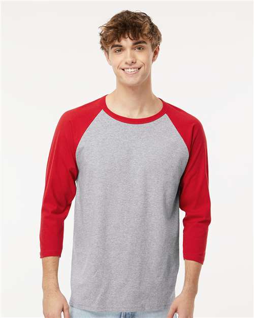 M&O - Raglan Three-Quarter Sleeve Baseball T-Shirt - 5540