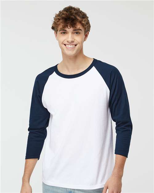 M&O - Raglan Three-Quarter Sleeve Baseball T-Shirt - 5540