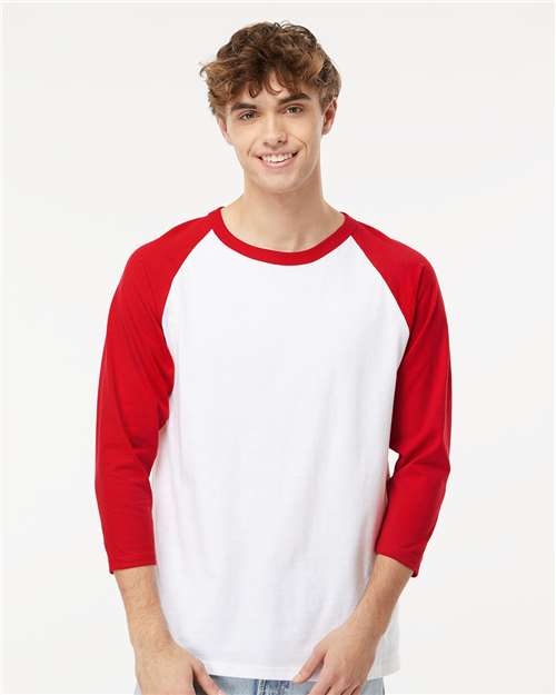 M&O - Raglan Three-Quarter Sleeve Baseball T-Shirt - 5540